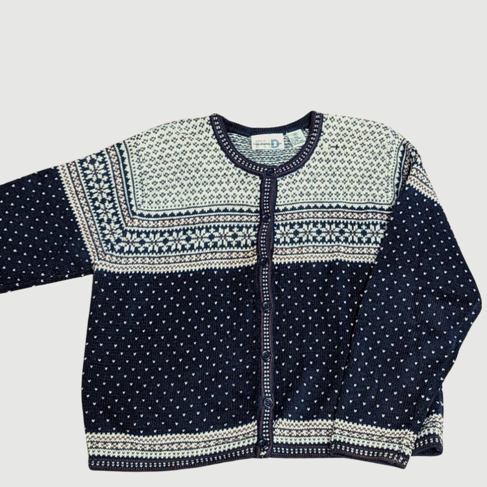 Paul Harris Design Fair Isle PHD Vintage Knit Cardigan Sweater Size M EUC